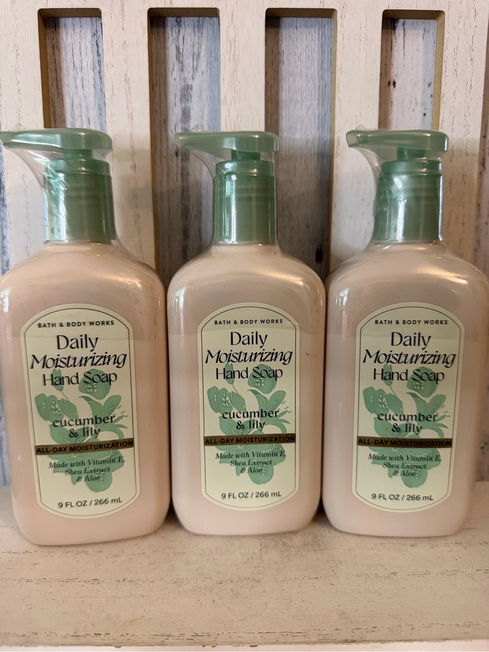 Bath & Body Works CUCUMBER & LILY Daily Moisturizing Hand Soap 9oz 3pc Set Lot